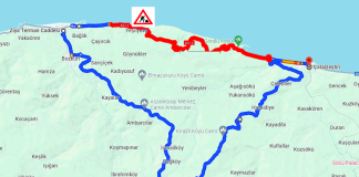 Çatalzeytin-Abana Sahil Yolu ulaşıma kapatıldı.