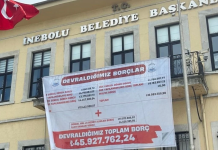 Pankart Asarak Borçları Açıkladı.. inebolu belediyesi borç